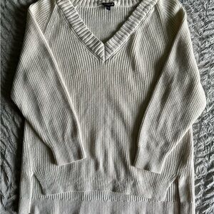 Express Cream V-Neck Sweater for Women